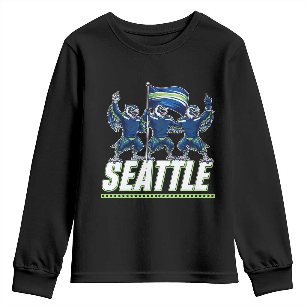 Seattle Fan Pride Victory Celebration Youth Sweatshirt Gift For Sports Lovers TS12 Black Print Your Wear
