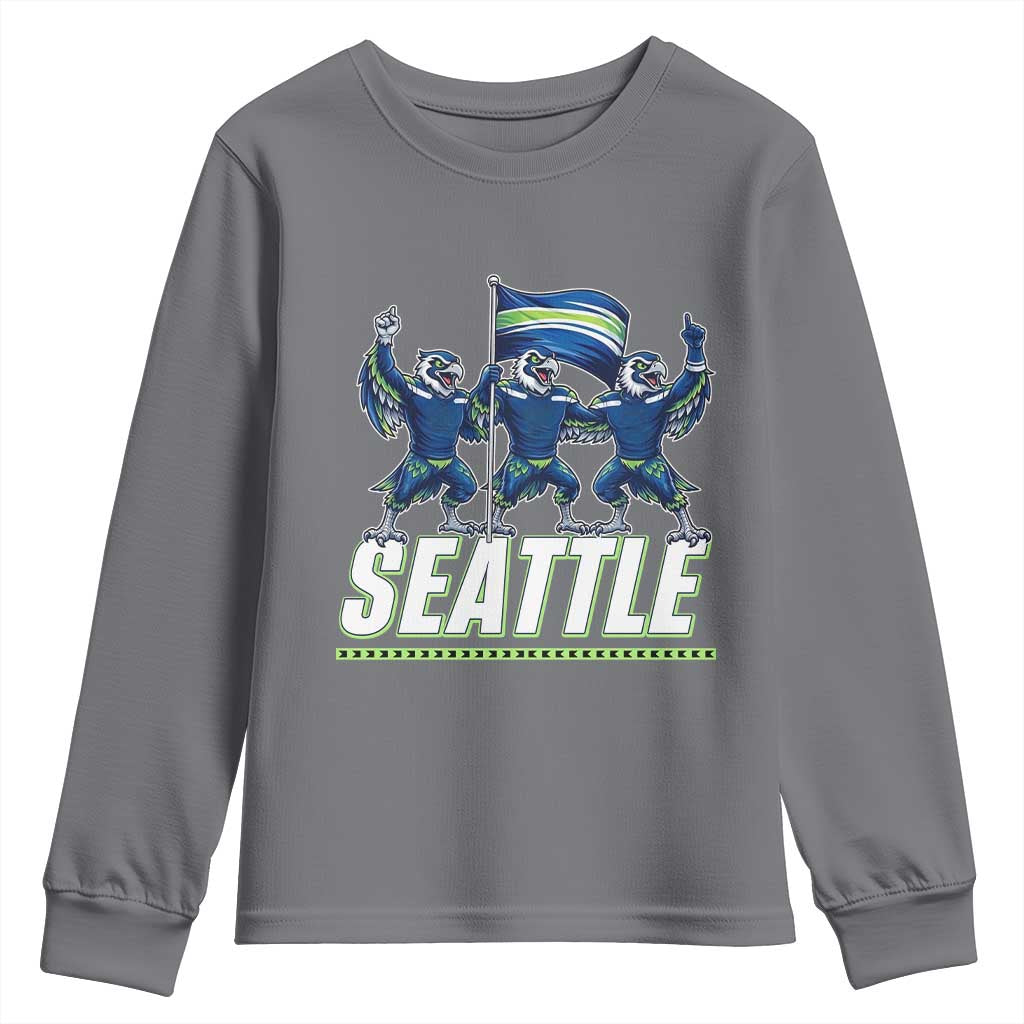 Seattle Fan Pride Victory Celebration Youth Sweatshirt Gift For Sports Lovers TS12 Charcoal Print Your Wear