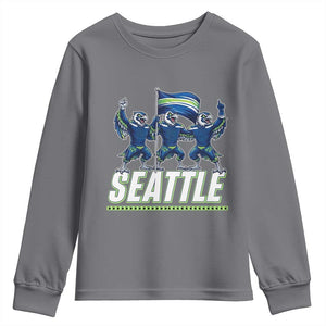 Seattle Fan Pride Victory Celebration Youth Sweatshirt Gift For Sports Lovers TS12 Charcoal Print Your Wear