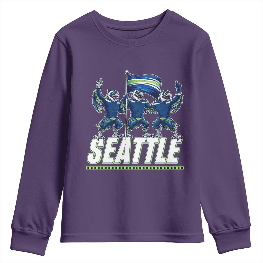 Seattle Fan Pride Victory Celebration Youth Sweatshirt Gift For Sports Lovers TS12 Purple Print Your Wear