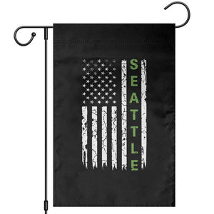 Seattle With American Flag Fan Pride Garden Flag Gift For Sports Lovers TS12 Black Print Your Wear