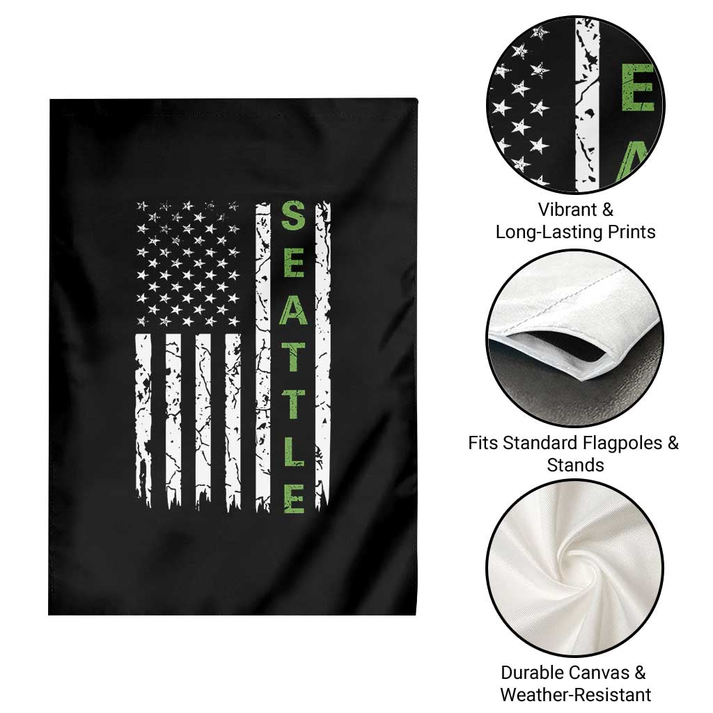 Seattle With American Flag Fan Pride Garden Flag Gift For Sports Lovers TS12 Print Your Wear