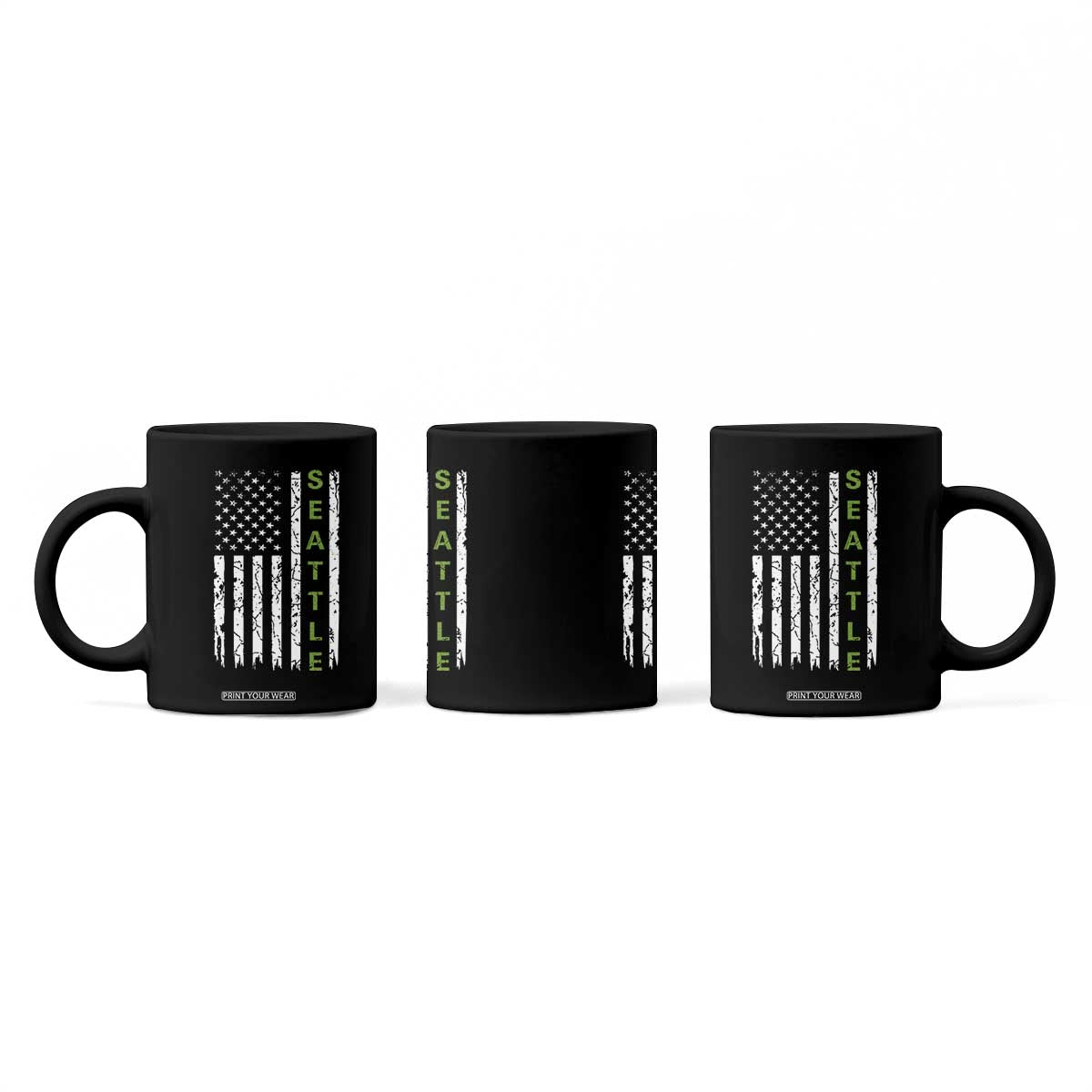 Seattle With American Flag Fan Pride Coffee Mug Gift For Sports Lovers TS12 Print Your Wear