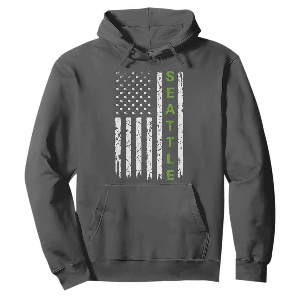 Seattle With American Flag Fan Pride Hoodie Gift For Sports Lovers TS12 Dark Heather Print Your Wear