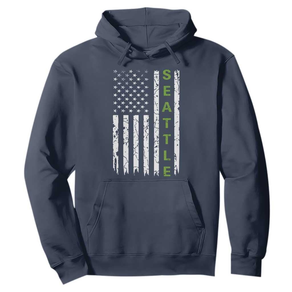 Seattle With American Flag Fan Pride Hoodie Gift For Sports Lovers TS12 Navy Print Your Wear