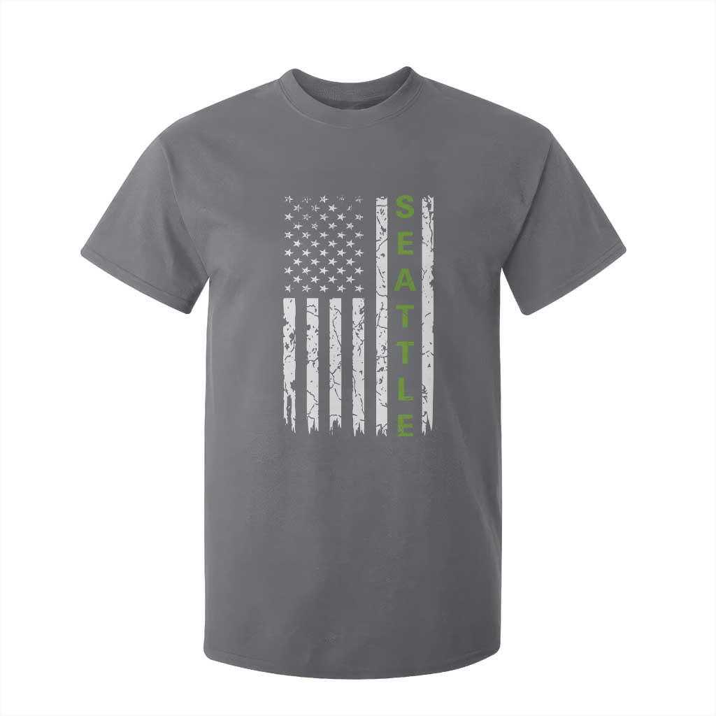 Seattle With American Flag Fan Pride T Shirt For Kid Gift For Sports Lovers TS12 Charcoal Print Your Wear