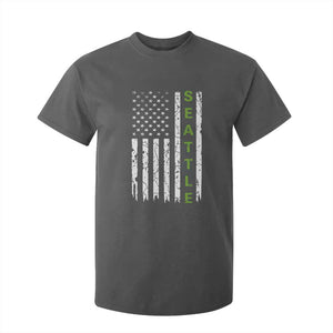 Seattle With American Flag Fan Pride T Shirt For Kid Gift For Sports Lovers TS12 Dark Heather Print Your Wear