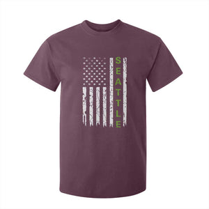 Seattle With American Flag Fan Pride T Shirt For Kid Gift For Sports Lovers TS12 Maroon Print Your Wear