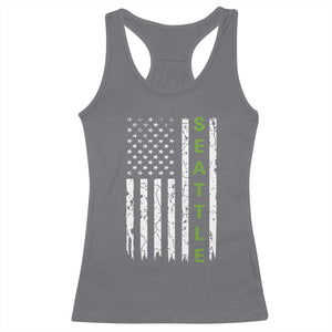 Seattle With American Flag Fan Pride Racerback Tank Top Gift For Sports Lovers TS12 Charcoal Print Your Wear