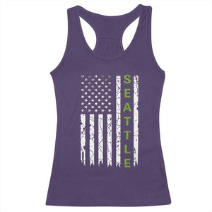 Seattle With American Flag Fan Pride Racerback Tank Top Gift For Sports Lovers TS12 Purple Print Your Wear