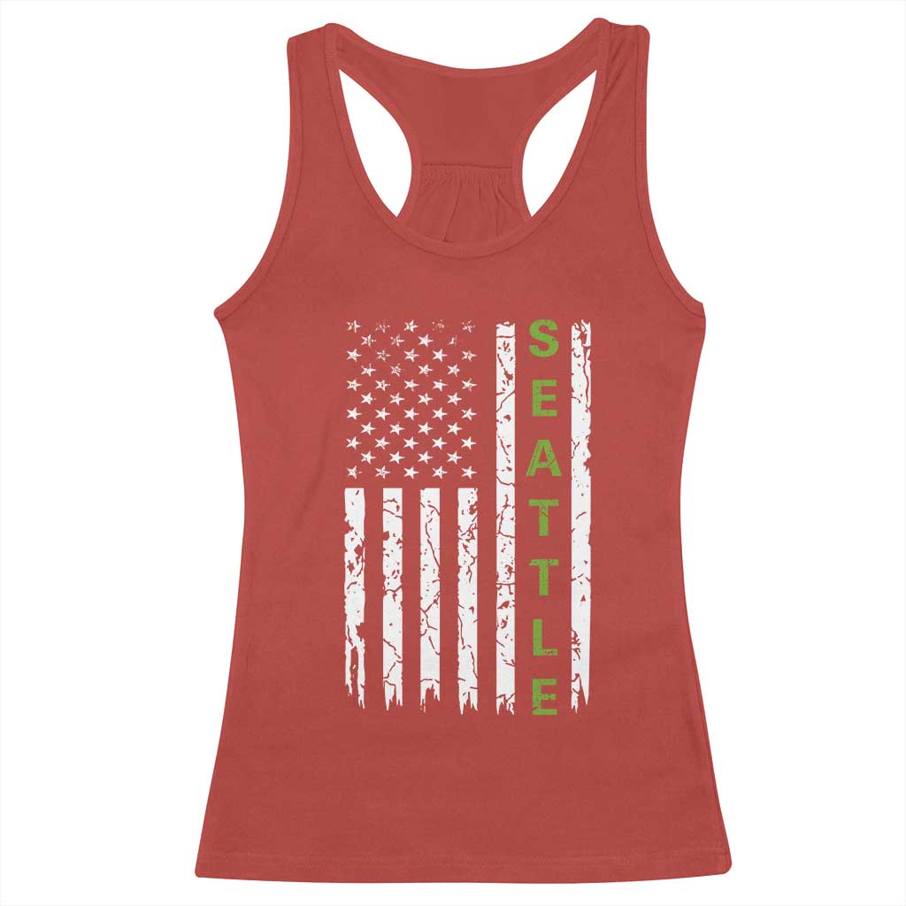 Seattle With American Flag Fan Pride Racerback Tank Top Gift For Sports Lovers TS12 Red Print Your Wear