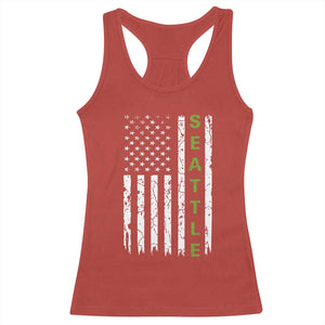 Seattle With American Flag Fan Pride Racerback Tank Top Gift For Sports Lovers TS12 Red Print Your Wear