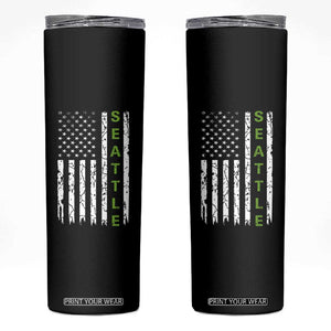 Seattle With American Flag Fan Pride Skinny Tumbler Gift For Sports Lovers TS12 Black Print Your Wear