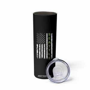 Seattle With American Flag Fan Pride Skinny Tumbler Gift For Sports Lovers TS12 Print Your Wear