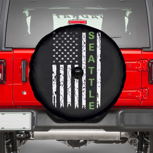 Seattle With American Flag Fan Pride Spare Tire Cover Gift For Sports Lovers TS12 Black Print Your Wear