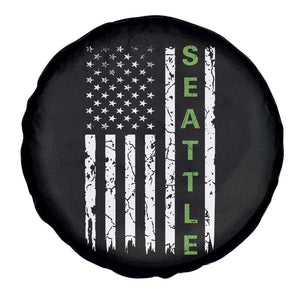 Seattle With American Flag Fan Pride Spare Tire Cover Gift For Sports Lovers TS12 Print Your Wear