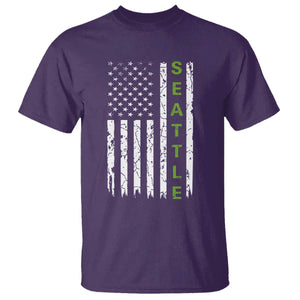 Seattle With American Flag Fan Pride T Shirt Gift For Sports Lovers TS12 Purple Print Your Wear
