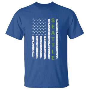 Seattle With American Flag Fan Pride T Shirt Gift For Sports Lovers TS12 Royal Blue Print Your Wear