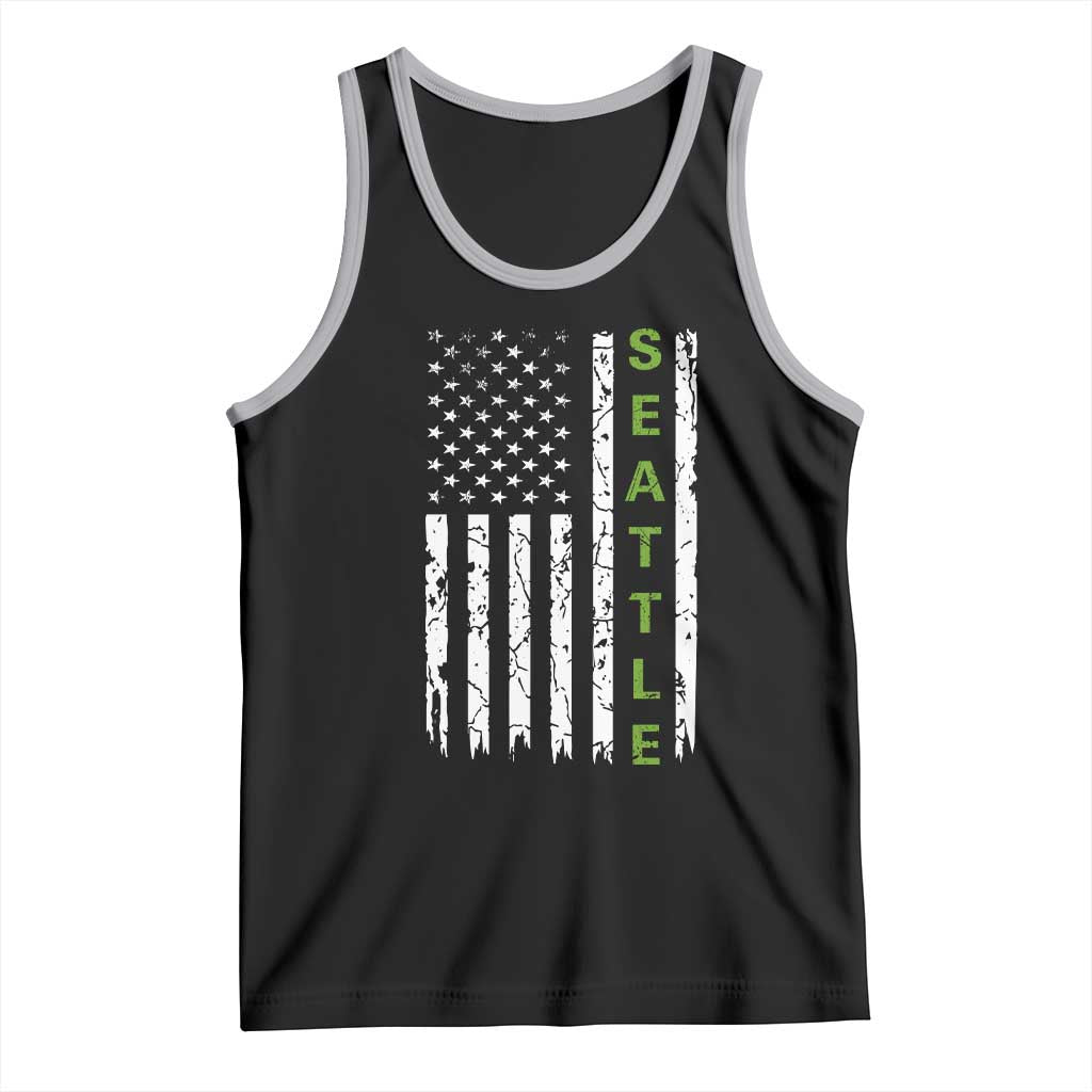Seattle With American Flag Fan Pride Tank Top Gift For Sports Lovers TS12 Black Athletic Heather Print Your Wear