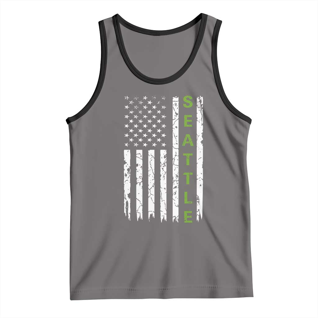 Seattle With American Flag Fan Pride Tank Top Gift For Sports Lovers TS12 Deep Heather Black Print Your Wear