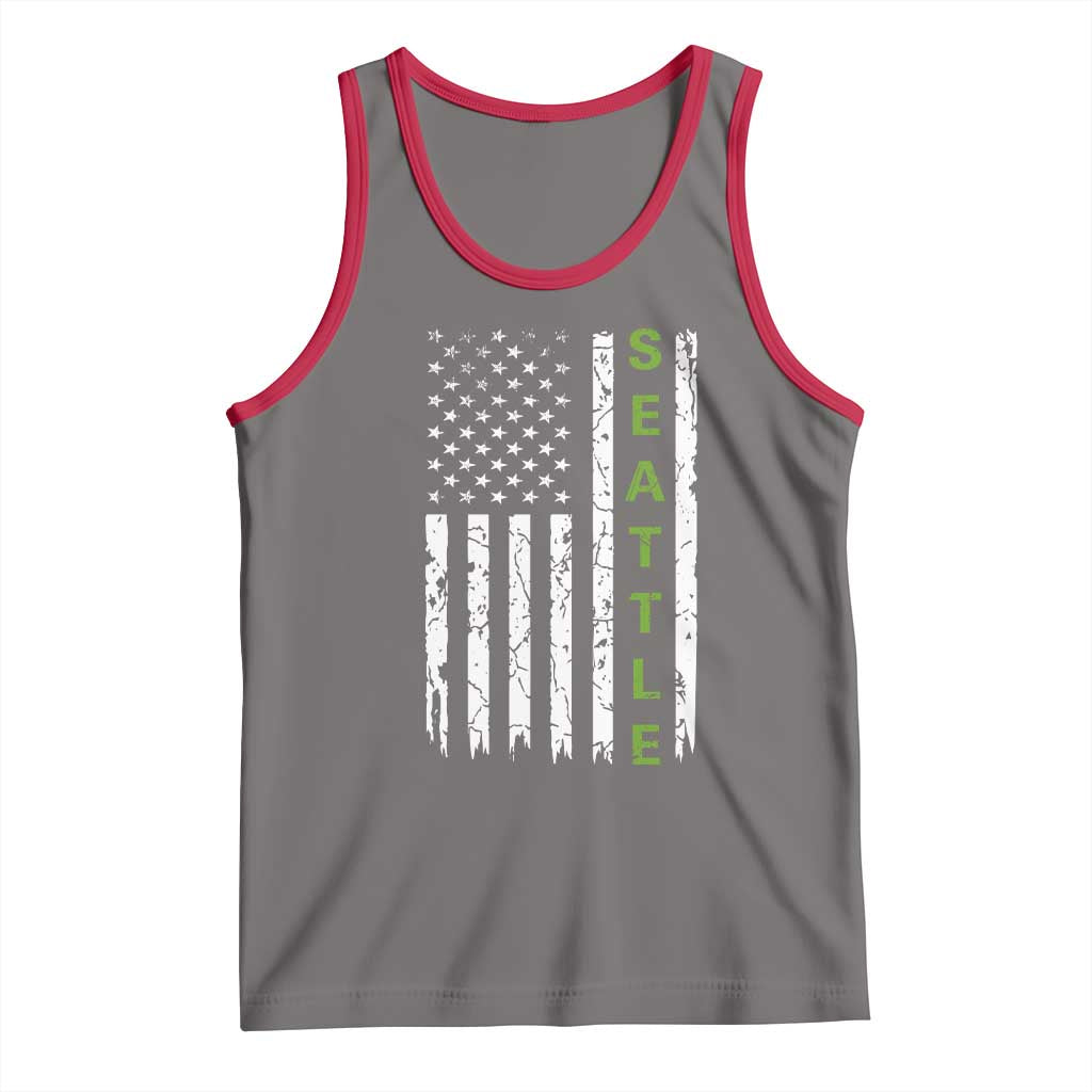 Seattle With American Flag Fan Pride Tank Top Gift For Sports Lovers TS12 Deep Heather Red Print Your Wear