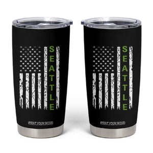 Seattle With American Flag Fan Pride Tumbler Cup Gift For Sports Lovers TS12 Black Print Your Wear