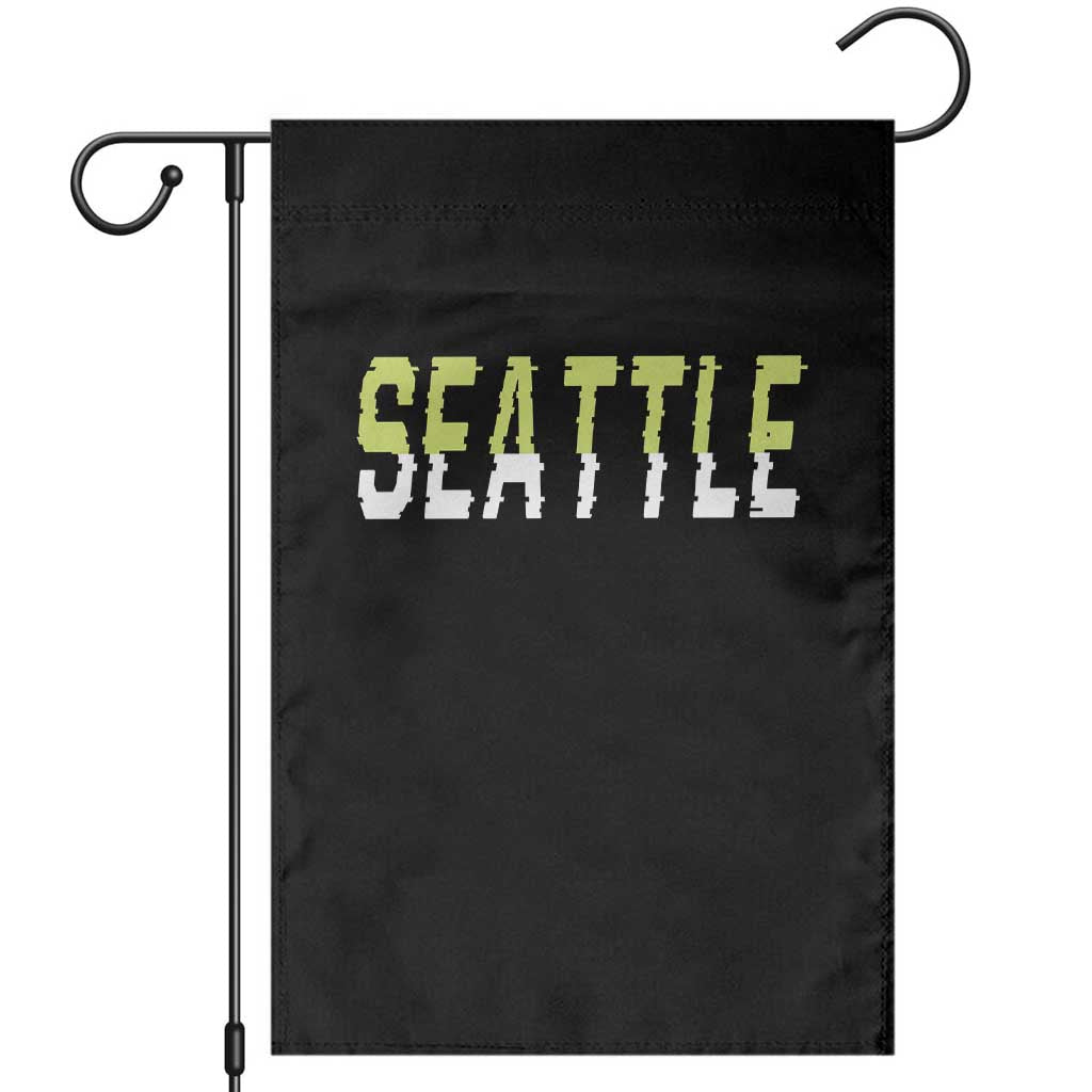 Seattle Retro Glitch Fan Gift Garden Flag Proud Northwest 12s Fan TS12 Black Print Your Wear
