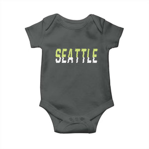 Seattle Retro Glitch Fan Gift Baby Onesie Proud Northwest 12s Fan TS12 Dark Heather Print Your Wear