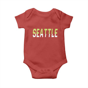 Seattle Retro Glitch Fan Gift Baby Onesie Proud Northwest 12s Fan TS12 Red Print Your Wear
