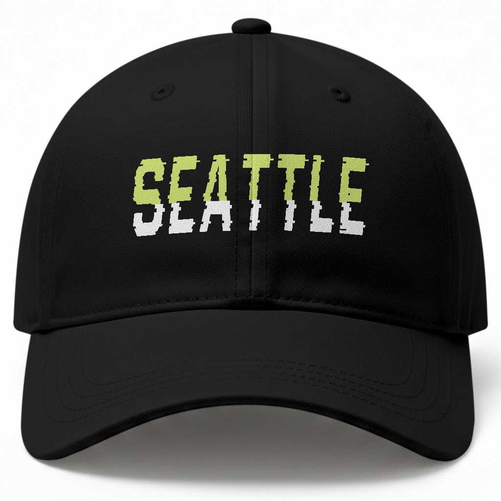 Seattle Retro Glitch Fan Gift Baseball Cap Proud Northwest 12s Fan TS12 Print Your Wear