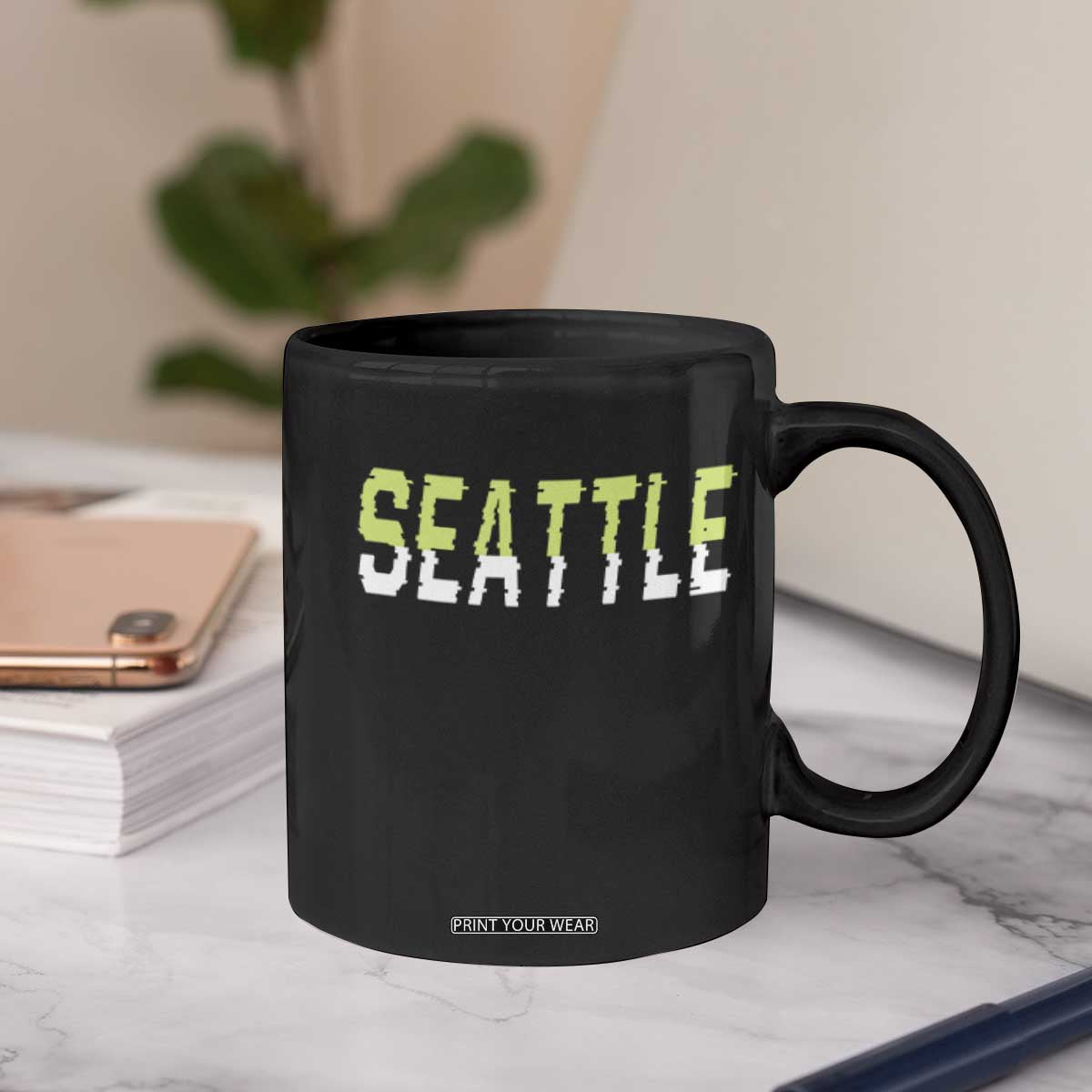 Seattle Retro Glitch Fan Gift Coffee Mug Proud Northwest 12s Fan TS12 Print Your Wear
