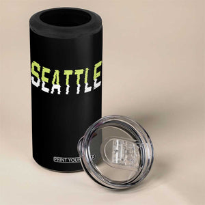 Seattle Retro Glitch Fan Gift 4 in 1 Can Cooler Tumbler Proud Northwest 12s Fan TS12 Print Your Wear