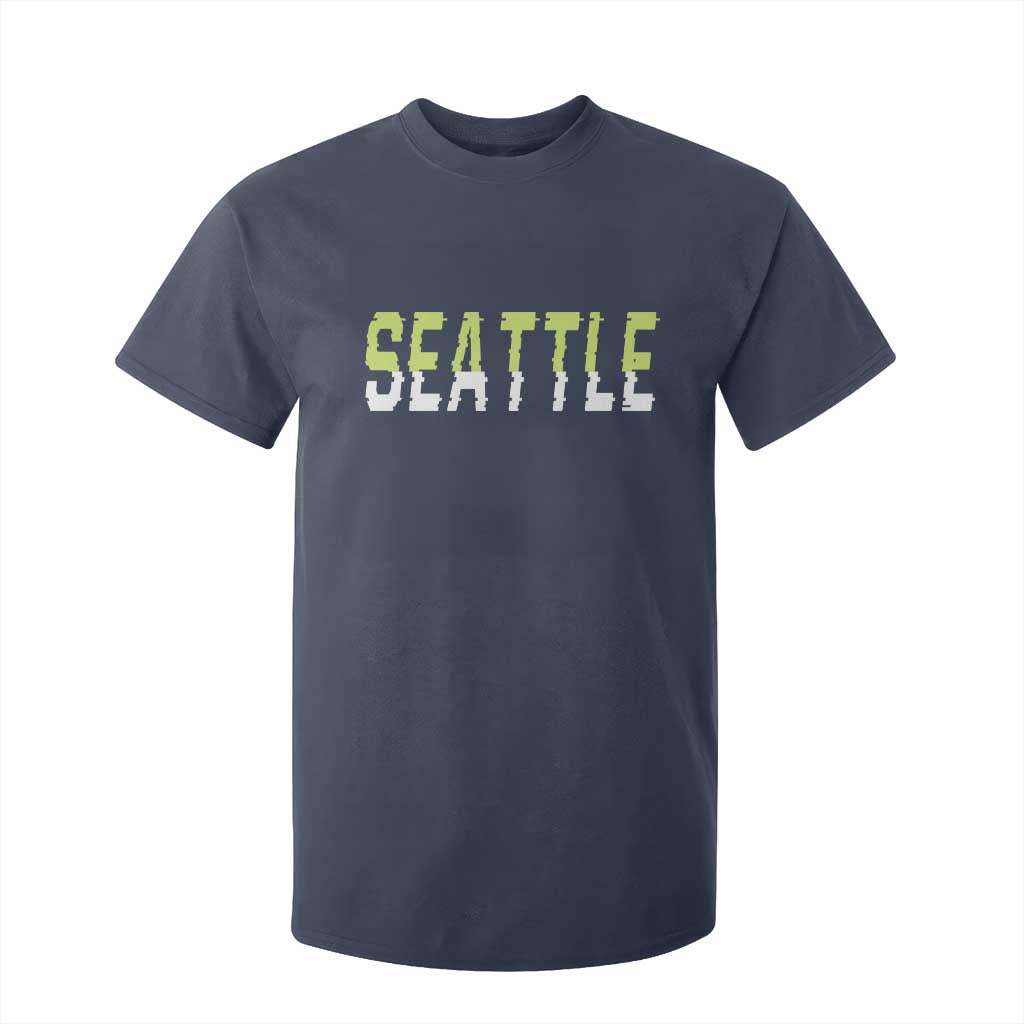 Seattle Retro Glitch Fan Gift T Shirt For Kid Proud Northwest 12s Fan TS12 Navy Print Your Wear