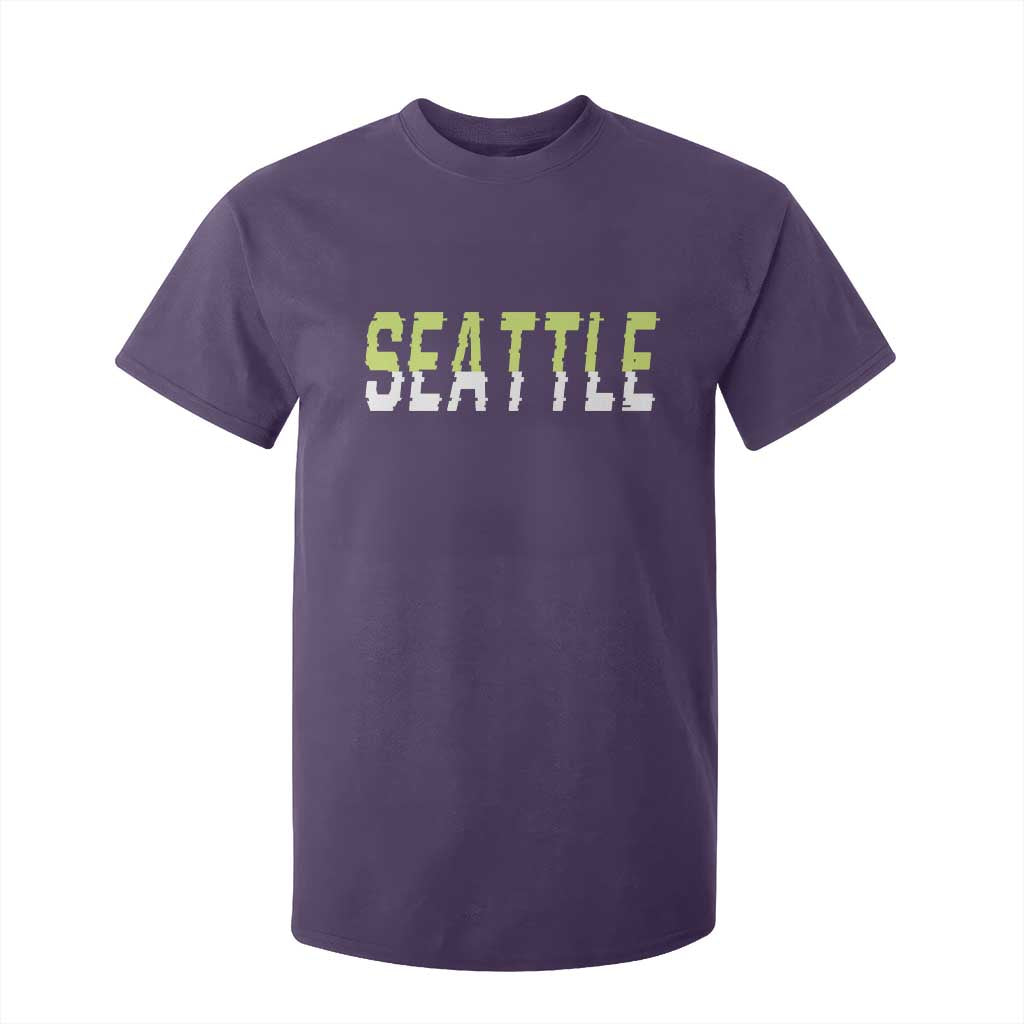 Seattle Retro Glitch Fan Gift T Shirt For Kid Proud Northwest 12s Fan TS12 Purple Print Your Wear