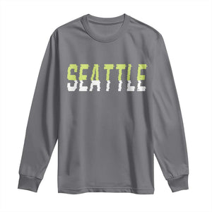 Seattle Retro Glitch Fan Gift Long Sleeve Shirt Proud Northwest 12s Fan TS12 Charcoal Print Your Wear