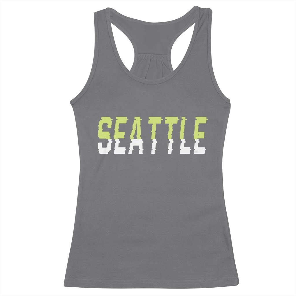 Seattle Retro Glitch Fan Gift Racerback Tank Top Proud Northwest 12s Fan TS12 Charcoal Print Your Wear
