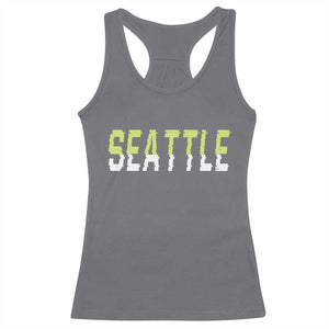 Seattle Retro Glitch Fan Gift Racerback Tank Top Proud Northwest 12s Fan TS12 Charcoal Print Your Wear