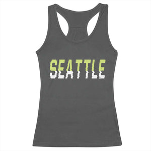 Seattle Retro Glitch Fan Gift Racerback Tank Top Proud Northwest 12s Fan TS12 Dark Heather Print Your Wear