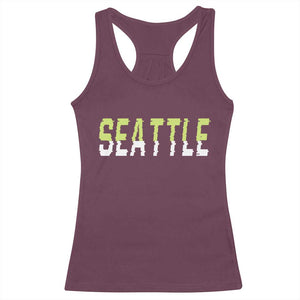 Seattle Retro Glitch Fan Gift Racerback Tank Top Proud Northwest 12s Fan TS12 Maroon Print Your Wear