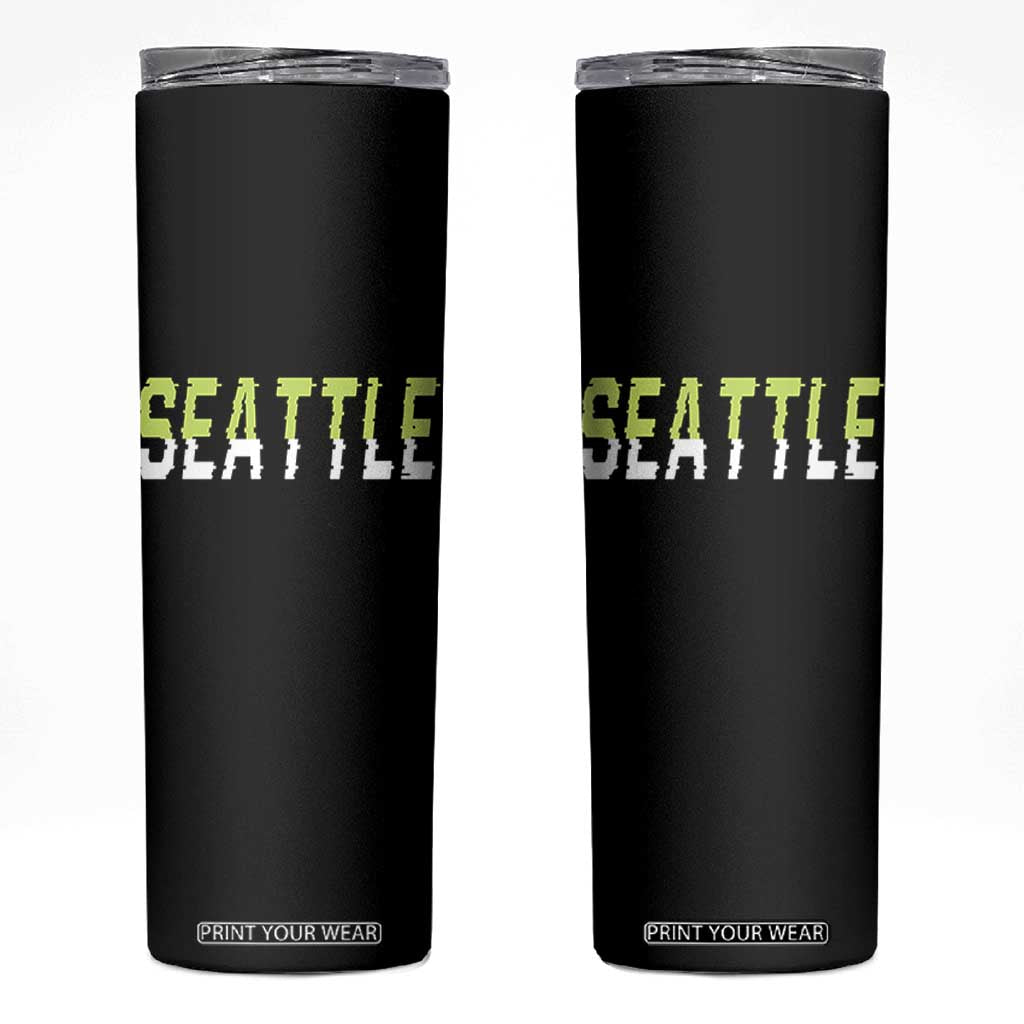 Seattle Retro Glitch Fan Gift Skinny Tumbler Proud Northwest 12s Fan TS12 Black Print Your Wear