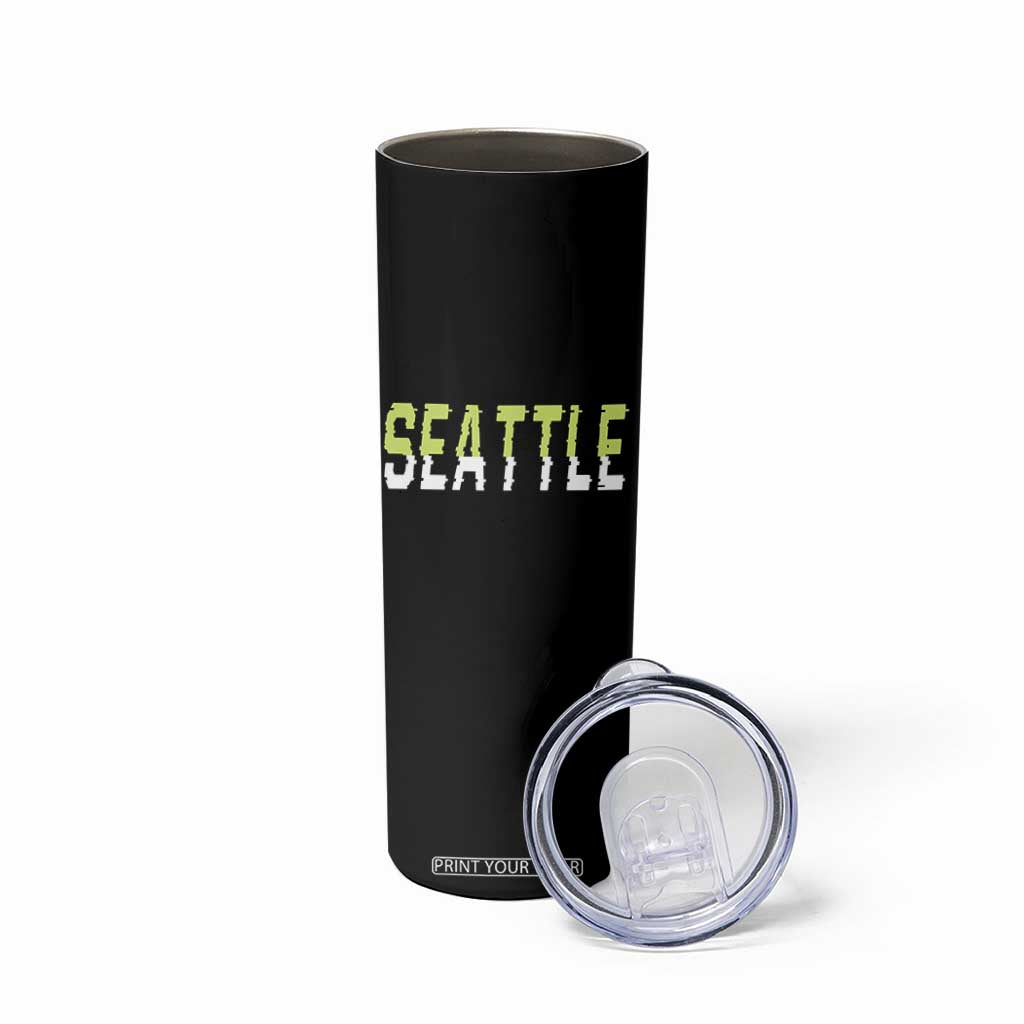 Seattle Retro Glitch Fan Gift Skinny Tumbler Proud Northwest 12s Fan TS12 Print Your Wear