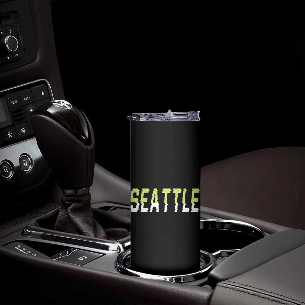 Seattle Retro Glitch Fan Gift Skinny Tumbler Proud Northwest 12s Fan TS12 Print Your Wear