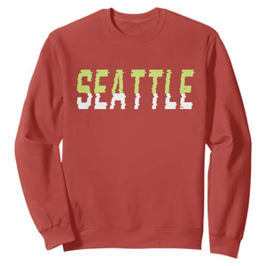 Seattle Retro Glitch Fan Gift Sweatshirt Proud Northwest 12s Fan TS12 Red Print Your Wear