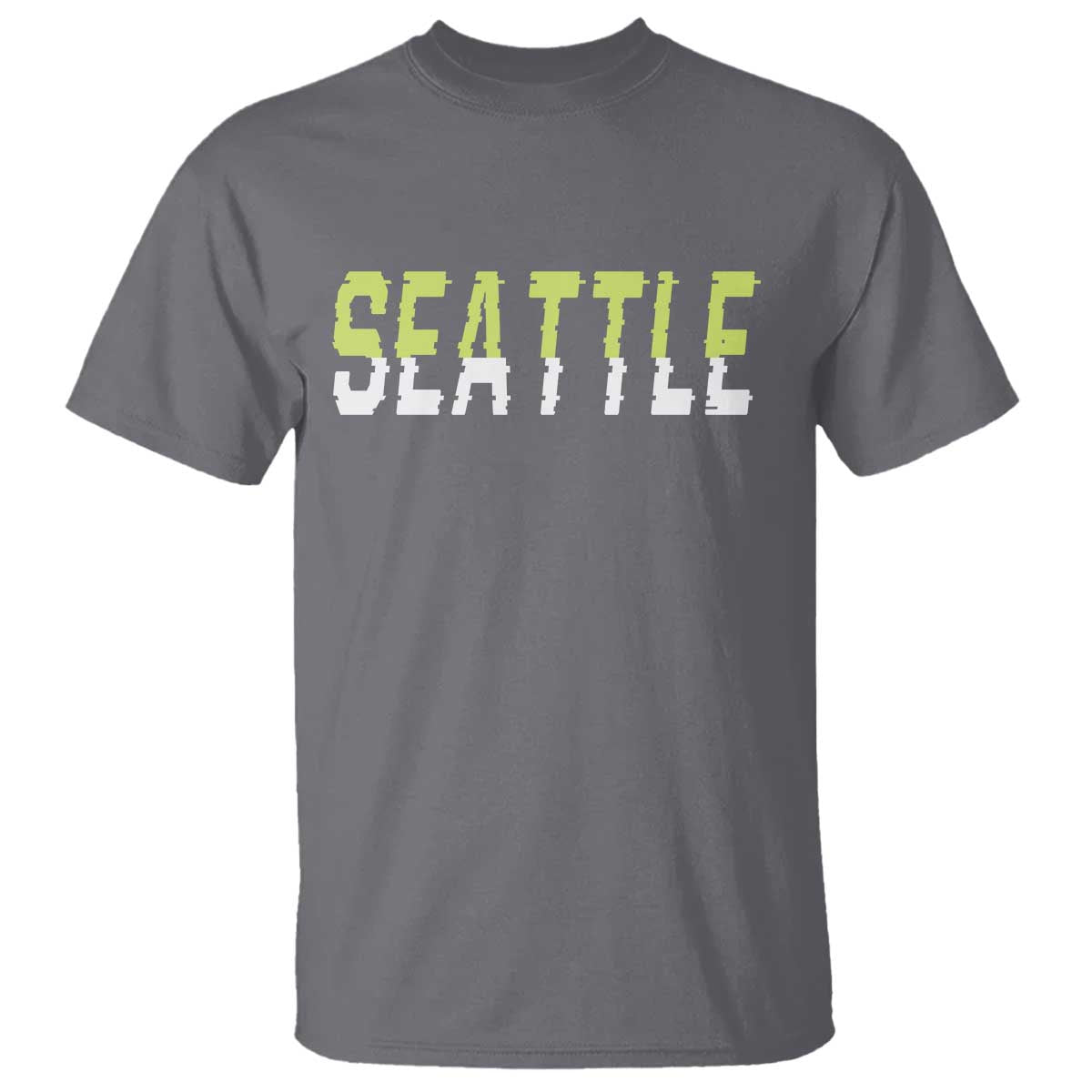 Seattle Retro Glitch Fan Gift T Shirt Proud Northwest 12s Fan TS12 Charcoal Print Your Wear