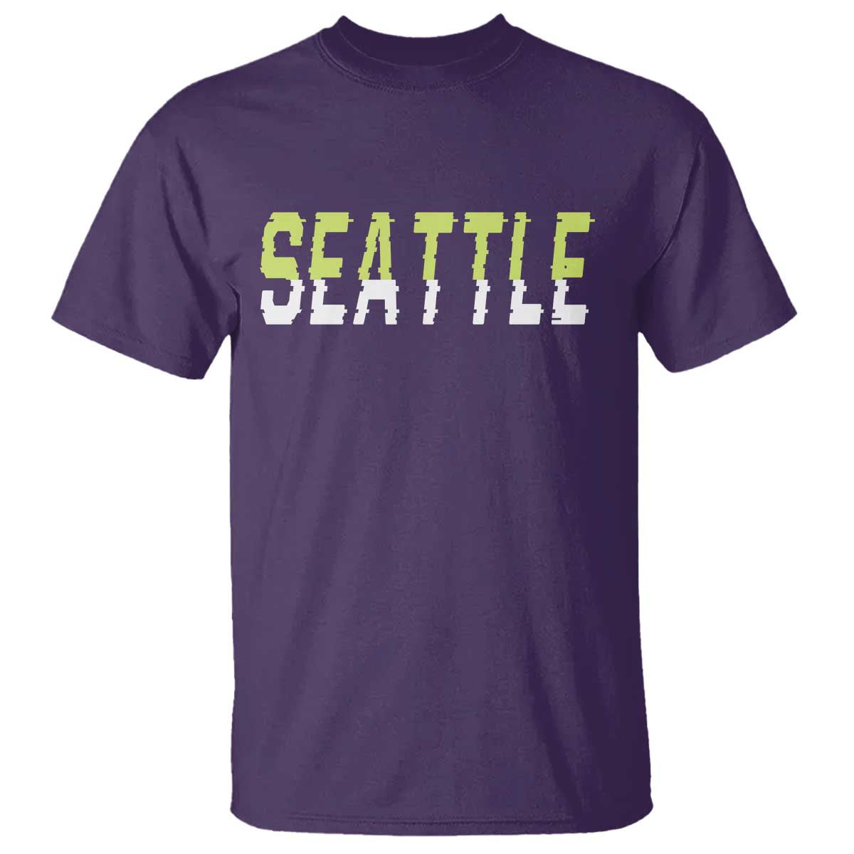 Seattle Retro Glitch Fan Gift T Shirt Proud Northwest 12s Fan TS12 Purple Print Your Wear