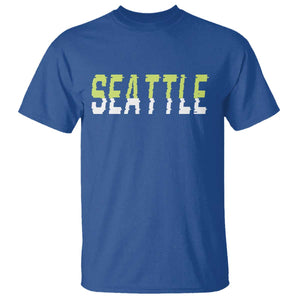 Seattle Retro Glitch Fan Gift T Shirt Proud Northwest 12s Fan TS12 Royal Blue Print Your Wear