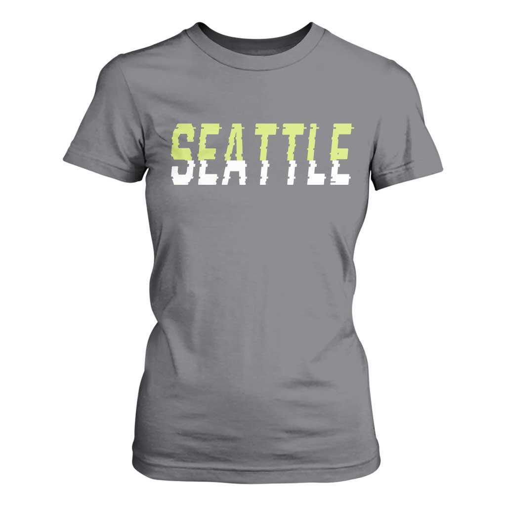 Seattle Retro Glitch Fan Gift T Shirt For Women Proud Northwest 12s Fan TS12 Charcoal Print Your Wear