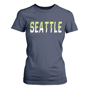 Seattle Retro Glitch Fan Gift T Shirt For Women Proud Northwest 12s Fan TS12 Navy Print Your Wear