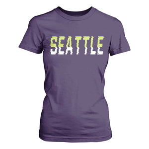 Seattle Retro Glitch Fan Gift T Shirt For Women Proud Northwest 12s Fan TS12 Purple Print Your Wear