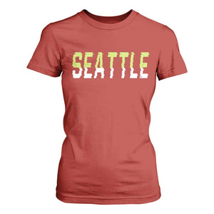 Seattle Retro Glitch Fan Gift T Shirt For Women Proud Northwest 12s Fan TS12 Red Print Your Wear